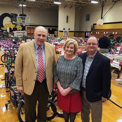 United Way of York County, SC employees standing together during York County charity event