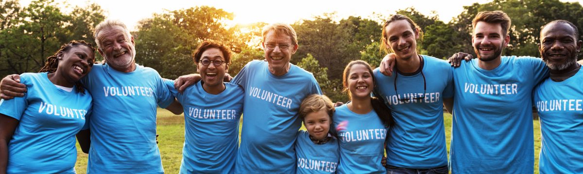 Group of United way of York County, SC volunteers standing together outside smiling.